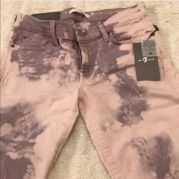 7FAM RARE Lilac/Purple Wash Roxanne Crop Jeans - Picture 3 of 8